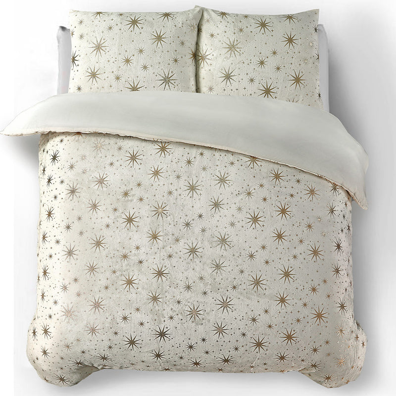 Sengesett Fleece Stars Cream