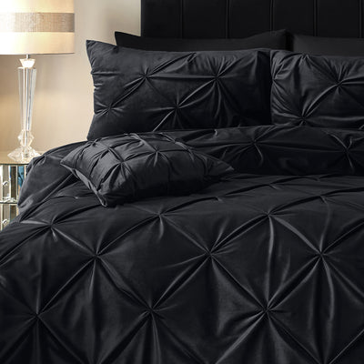 Sengesett Velvet Pintuck Black