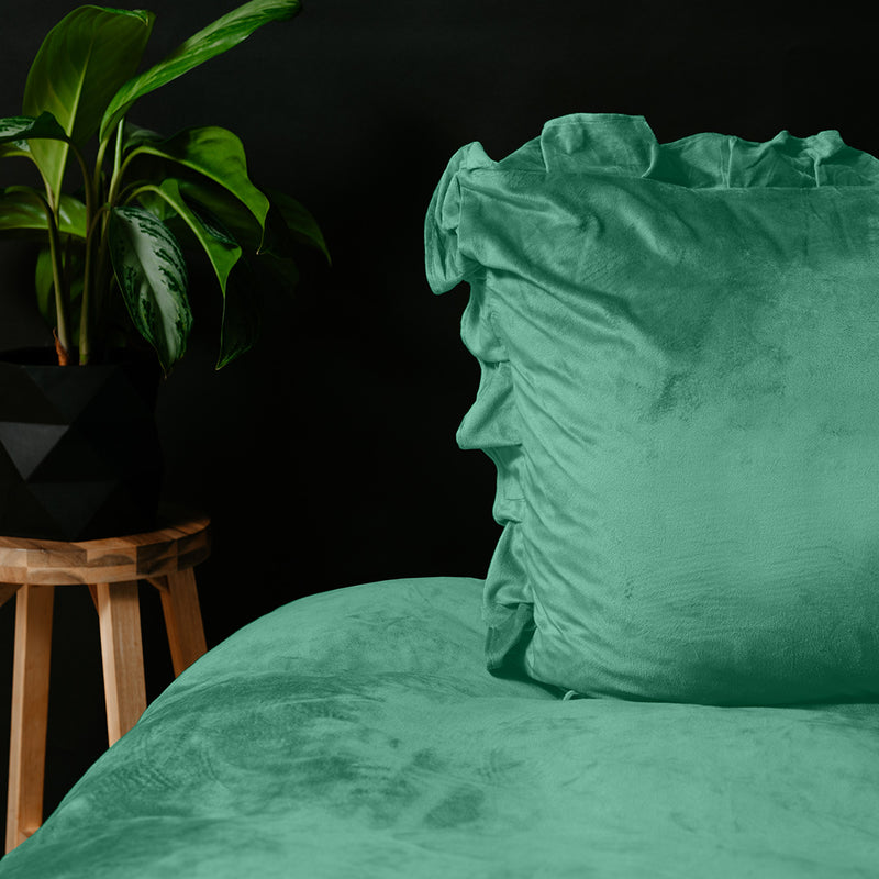 Sengesett Velvet Ruffles Green