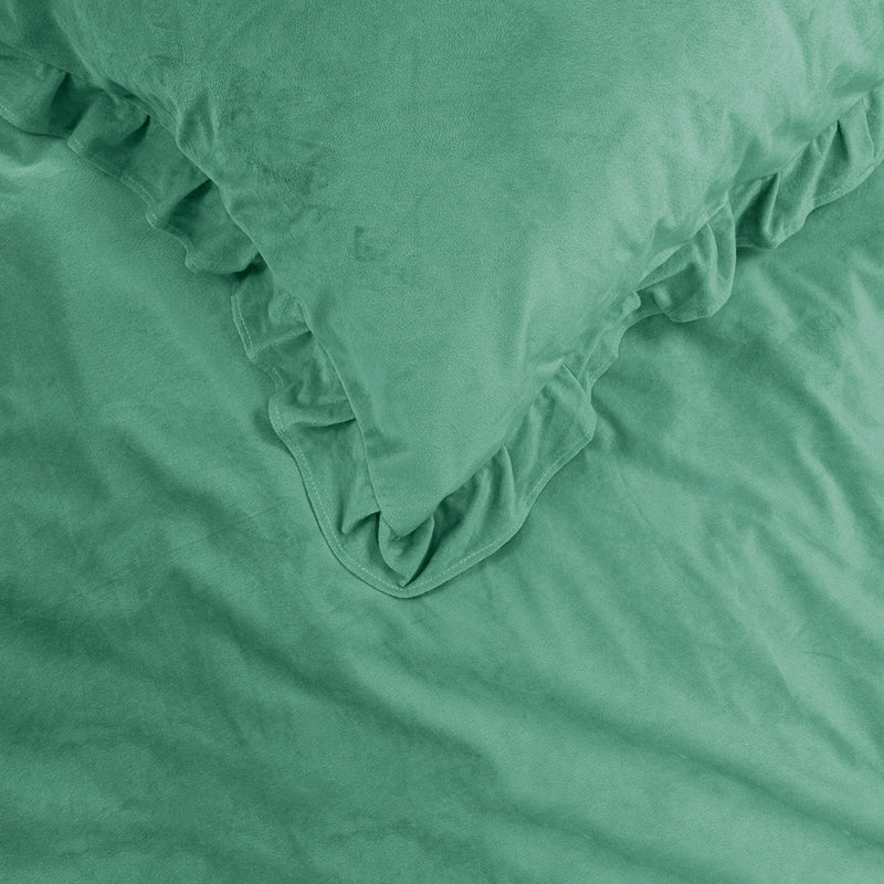 Sengesett Velvet Ruffles Green