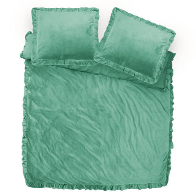 Sengesett Velvet Ruffles Green